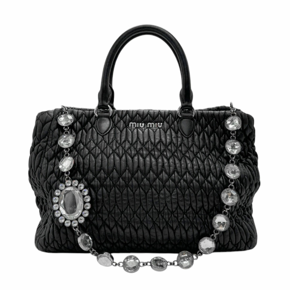 Gucci Handbag GG Canvas Leather Black